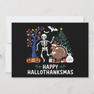 Cartão De Festividades Temporada de Férias Feliz Hallothanksmas Presente