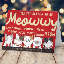 Cartão De Festividades Temporada para ser Meowwy Divertido Gatos Fofos Ca