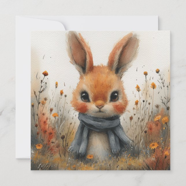 Cartão De Festividades Tender Bunnies: Cuidando de Pensamentos 🐇 Digital (Frente)