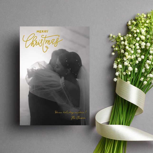 Cartão De Festividades Tendy Simple Casal Foto Feliz Natal (Criador carregado)