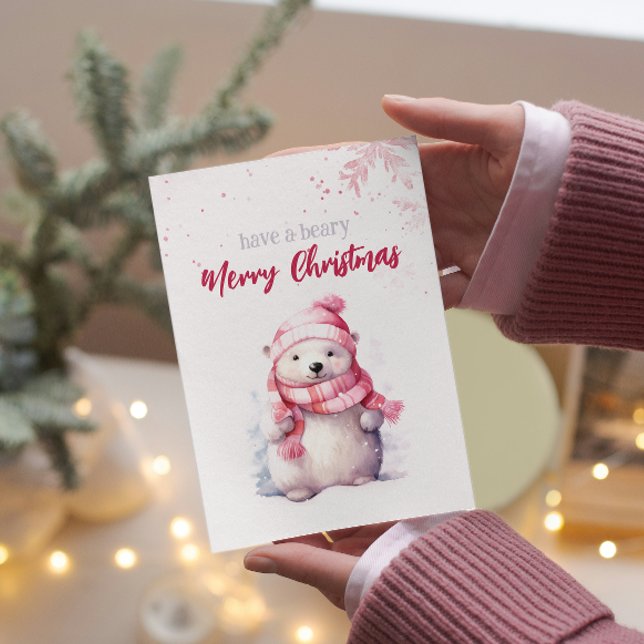 Cartão De Festividades Tenha Um Bear Feliz De Natal Urso Polar Engraçado  (Criador carregado)