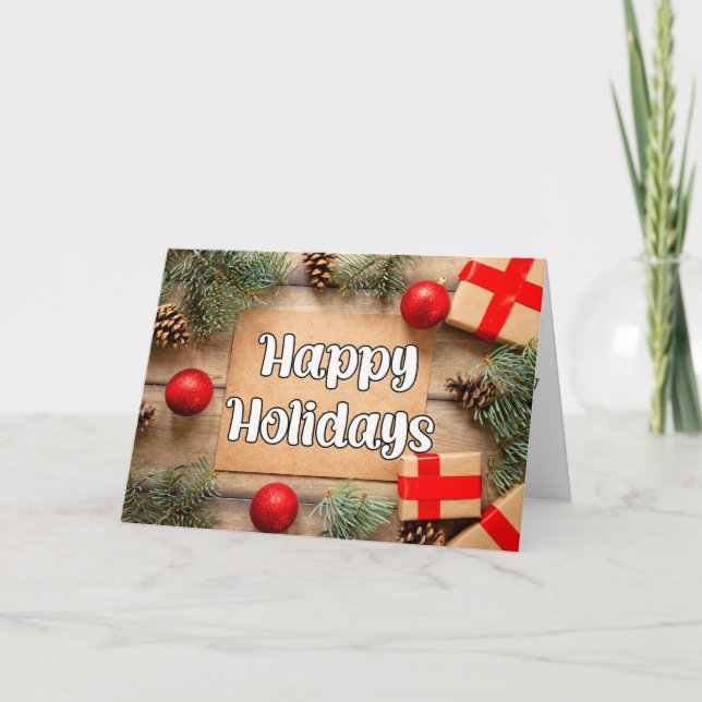 Cartão De Festividades Tenha um bom feriado e Feliz ano novo (Frente)