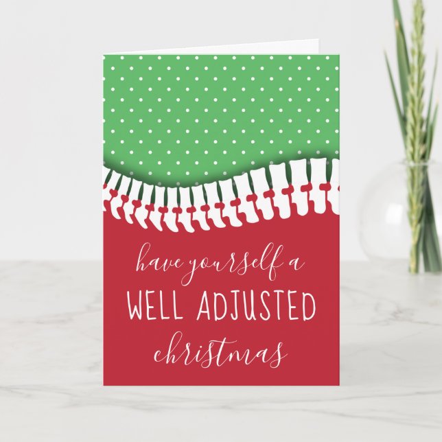 Cartão De Festividades Tenha Um Chiro De Natal Bem Ajustado. (Frente)