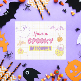 Cartão De Festividades Tenha um Fantasma de Pastel de Halloween Assustado