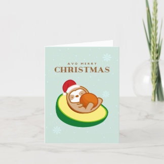 Cartão De Festividades Tenha um Feliz Natal Avocado Sloth