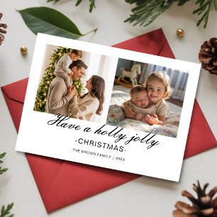 Cartão De Festividades Tenha um Natal Holly Jolly da nossa família louca