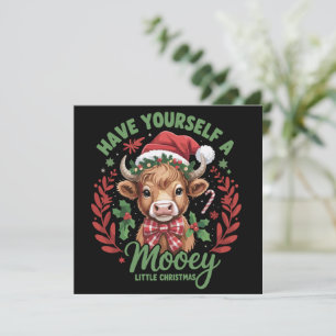 Cartão De Festividades Tenha Um Natalzinho Mooey Vaca das Terras Altas