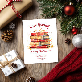 Cartão De Festividades Tenha Um Pequeno Bookmas Alegre