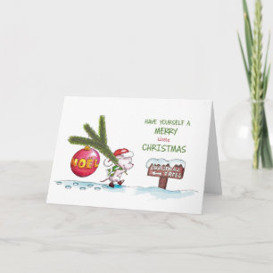 Cartão De Festividades Tenha uma Feliz de mão de Natal desenhada