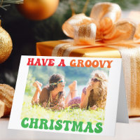 Tenha uma foto de hippie de Natal em Groovy