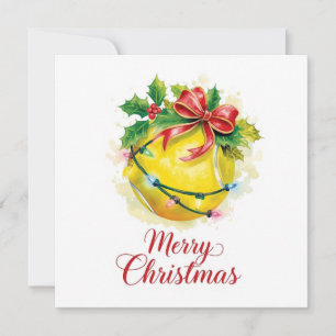 Cartão De Festividades Tenis Bola Feliz Natal Feriado 
