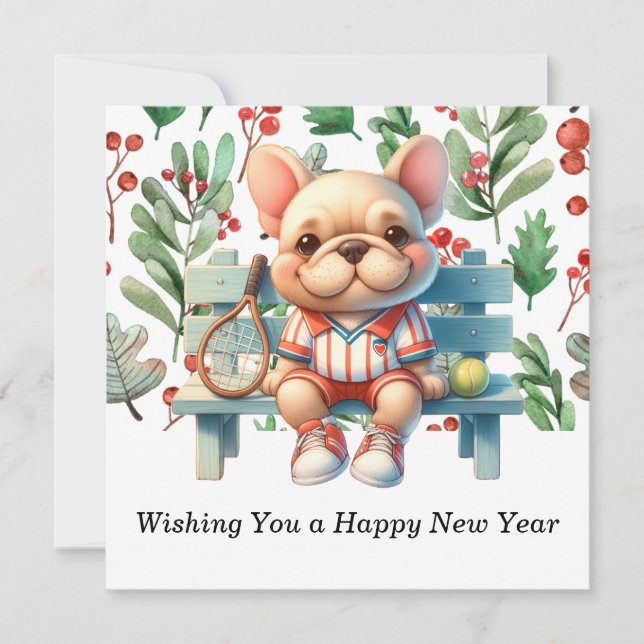 Cartão De Festividades Tênis Desejando um Feliz Ano Novo (Frente)