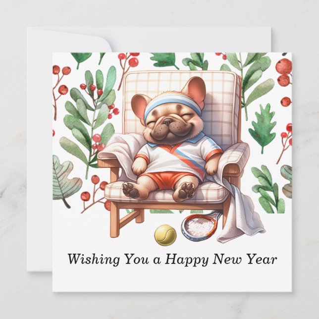 Cartão De Festividades Tênis Desejando um Feliz Ano Novo (Frente)