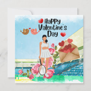 Cartão De Festividades Tênis Dia dos Namorados com amor aquarela coração