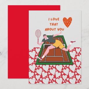 Cartão De Festividades Tênis Dia dos Namorados com AMOR para jogador verm