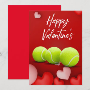 Cartão De Festividades Tenis Dia dos Namorados com AMOR para Jogador verm