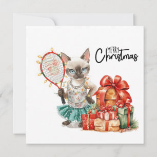 Cartão De Festividades Tênis Feliz Natal para amantes de gatos