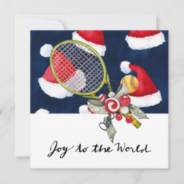 Cartão De Festividades Tênis Natal com o templo Racket e Natal