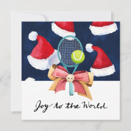 Cartão De Festividades Tênis Natal com o templo Racket e Natal