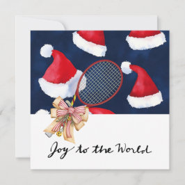 Cartão De Festividades Tênis Natal com o templo Racket e Natal