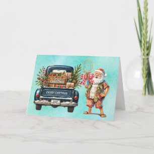 Cartão De Festividades Tênis Natal com Papai Noel