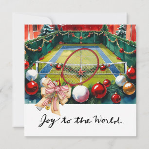Cartão De Festividades Tênis Natal com Racket e Fúria de Natal