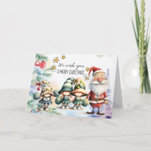 Cartão De Festividades Tênis Natal com tênis e Papai Noel