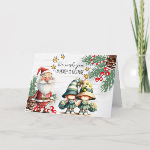 Cartão De Festividades Tênis Natal com tênis e Papai Noel