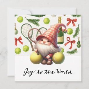 Cartão De Festividades Tênis Natal temido com Racket e bola