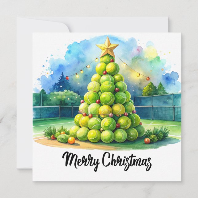 Cartão De Festividades Tennis Christmas  Festive Ball Christmas Ball  (Frente)