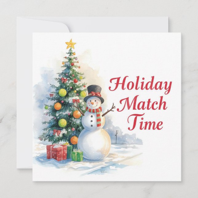 Cartão De Festividades Tennis Christmas  Festive Snowman  (Frente)