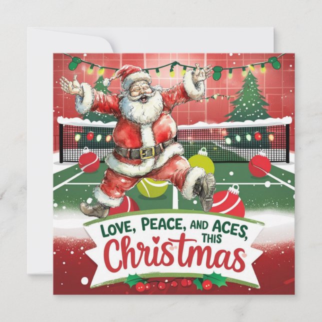 Cartão De Festividades Tennis Christmas with Sabta and tennis ball  (Frente)