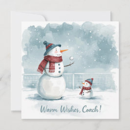 Cartão De Festividades Tennis Christmas With Snowman Festive Holiday