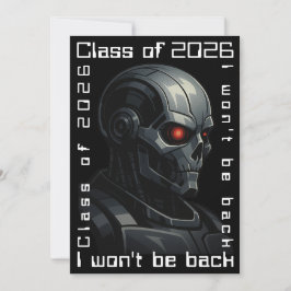 Cartão De Festividades Terminator Skull Graduation Class of 2026 Design