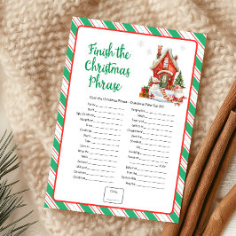 Cartão De Festividades Término da Frase de Natal das Férias