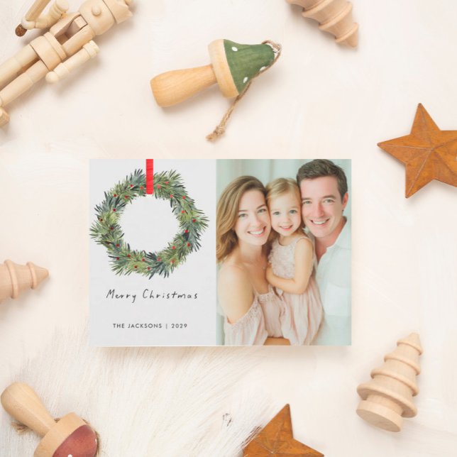 Cartão De Festividades Terra de aquarela de Feliz Natal (Criador carregado)