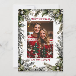 Cartão De Festividades Terra de Natal Personalizada Elegante