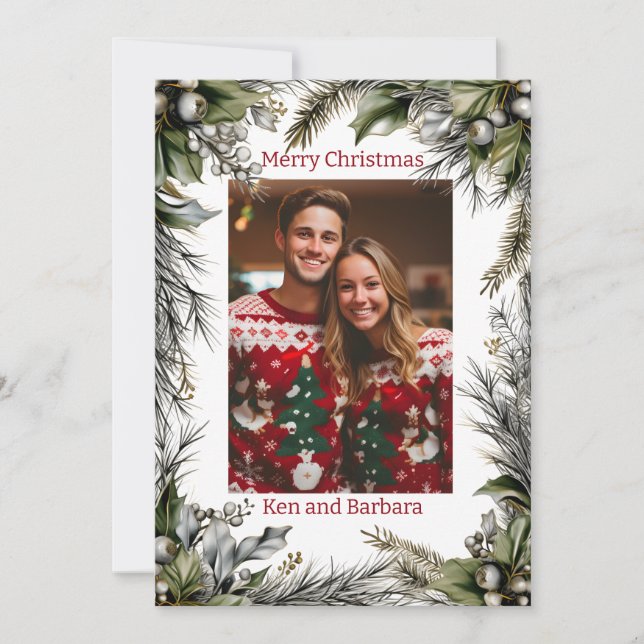 Cartão De Festividades Terra de Natal Personalizada Elegante (Frente)