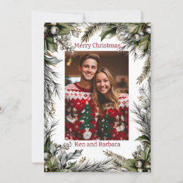 Cartão De Festividades Terra de Natal Personalizada Elegante