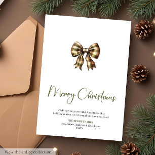 Cartão De Festividades Terracota de Sage Terroso Saudação de Natal