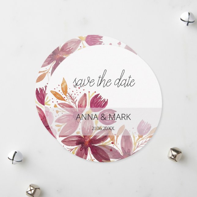 Cartão De Festividades Terracotta Blush Floral Elegante (Frente/Verso In Situ)