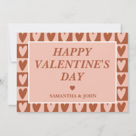 Cartão De Festividades Terracotta Boho Hearts Valentine’s Gift