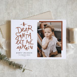 Cartão De Festividades Terracotta Caros Papais noeis Me Deixam Explicar F<br><div class="desc">Caros Papais noeis, deixem-me explicar! Envie Cartões de natal com este cartão com fotos de férias divertido e festivo. Ele apresenta uma citação escrita à mão e uma simples tipografia. Personalize adicionando uma saudação, nomes, fotos e outros detalhes. Este Cartões de foto de Natal de terracota será perfeito para cartões...</div>