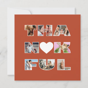 Cartão De Festividades Terracotta Foto Collage Feriado de Ação de Graças