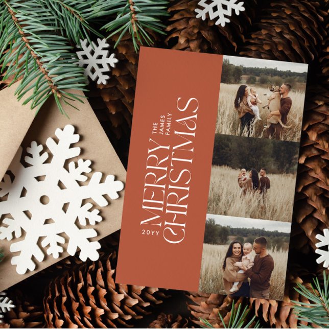 Cartão De Festividades Terracotta, multifobotânica moderna e mínima (Criador carregado)