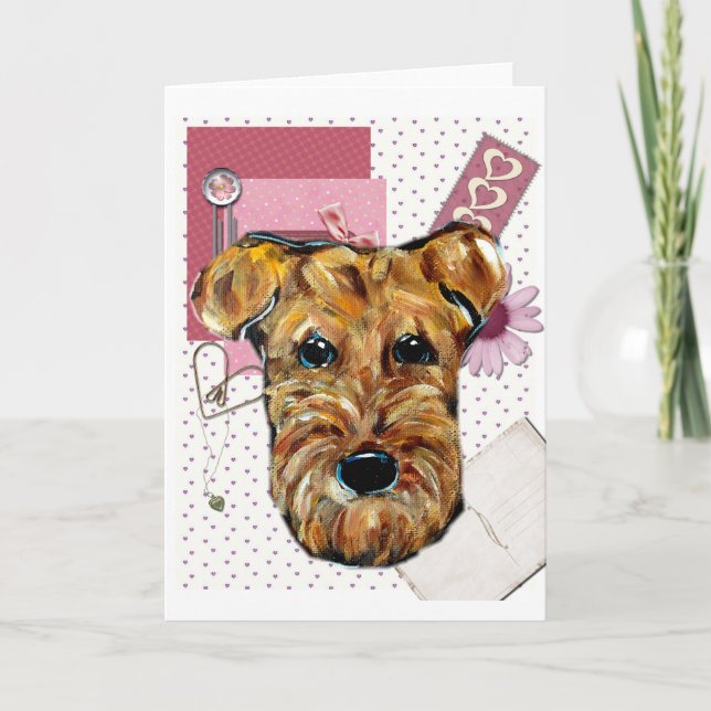 CARTÃO DE FESTIVIDADES TERRIER AIREDALE (Frente)