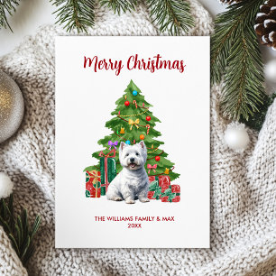 Cartão De Festividades Terrier Fofo Personalizado Família Cachorro Natal