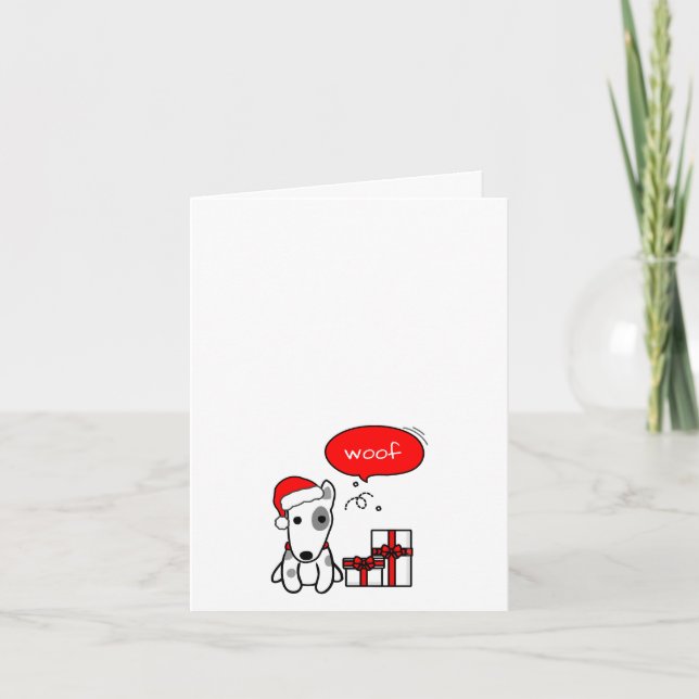 Cartão De Festividades Terrier with Presente Christmas (Frente)