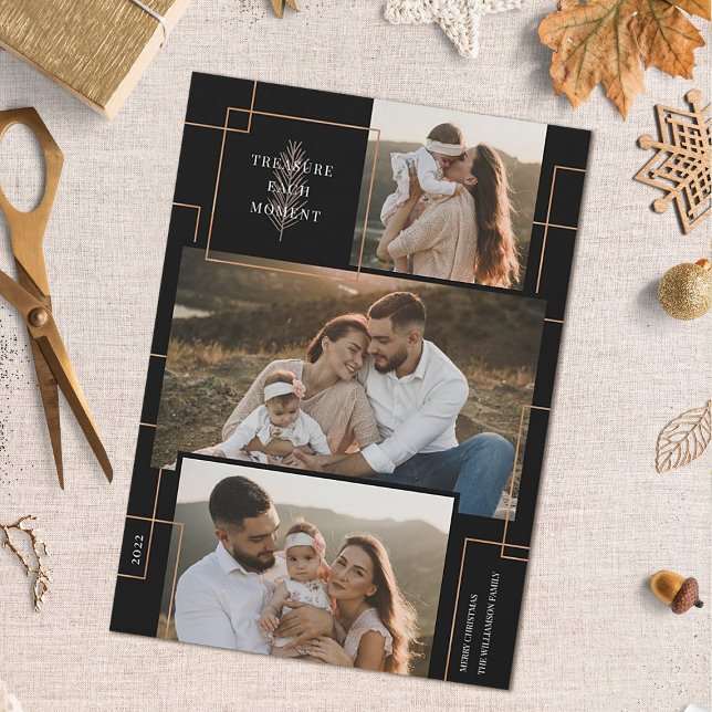 Cartão De Festividades Tesouro Geométrico A Cada Momento Natal 3 Foto (Criador carregado)