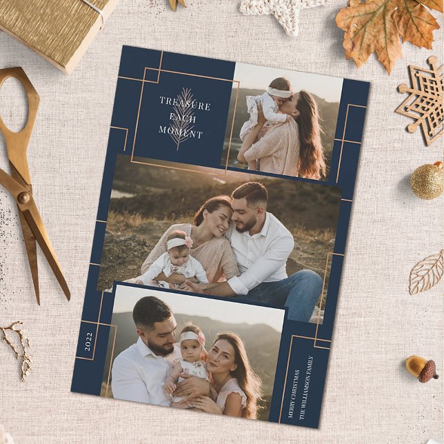 Cartão De Festividades Tesouro Geométrico A Cada Momento Natal 3 Foto (Criador carregado)